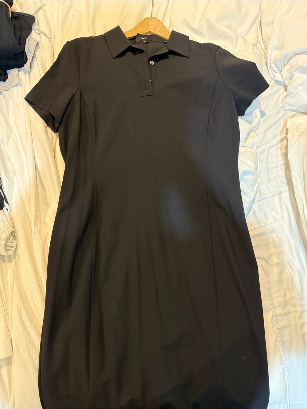 Theory Black Polo Collar Short Sleeve Women’s Dress
